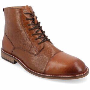 THOMAS & VINE Men's Jagger Cap Toe Ankle Boots Cognac